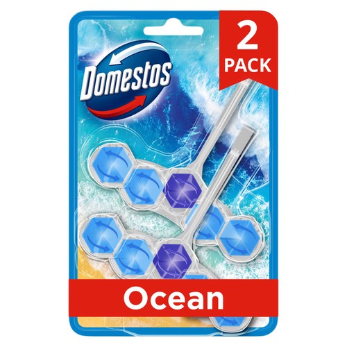 Domestos Power 5 Toilet Rim Block Ocean 2x 50g