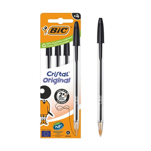 BIC Cristal Original Ball Pens Black x4