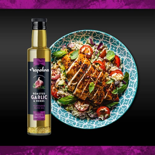Napolina Roasted Garlic & Herbs Olive Oil  thumbnail 4