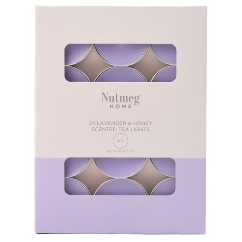 Nutmeg Home Lavender & Honey Scented Tea Lights 24 Pack
