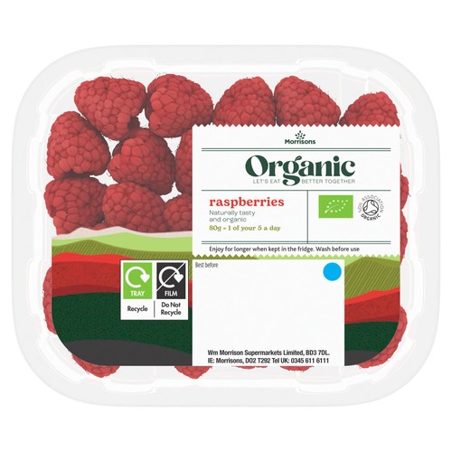 Morrisons Organic Raspberries 125g Punnet