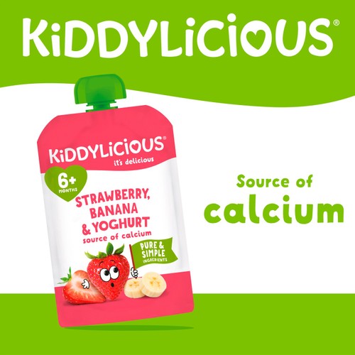 Kiddylicious Strawberry & Banana Yoghurt Pouch  thumbnail 2