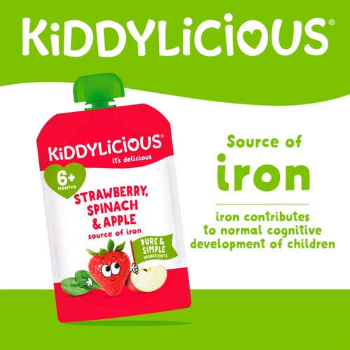 Kiddylicious Strawberry, Spinach & Apple Pouch  thumbnail 3