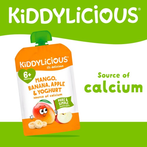 Kiddylicious Mango, Apple & Banana Yoghurt Pouch  thumbnail 3