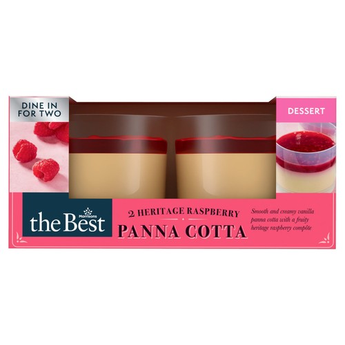 Morrisons The Best 2 Heritage Raspberry Panna Cotta  thumbnail 2