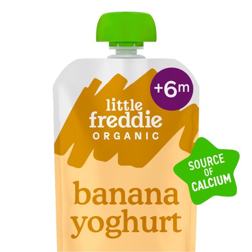 Little Freddie Banana Greek Yoghurt Organic Pouch, 6 mths+