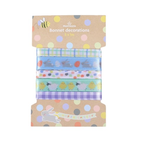 Morrisons Easter Bonnet Ribbon Decorations 5 Pack