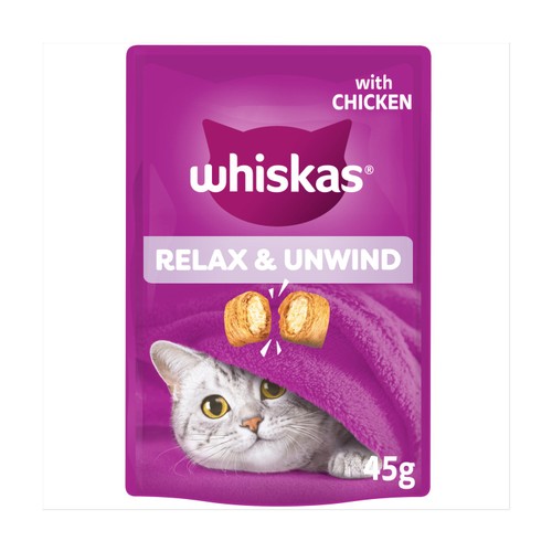 Whiskas Relax & Unwind Adult Cat Treats with Chicken 45g