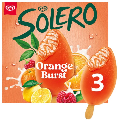 Solero Orange Burst Ice Cream Sticks 3 x 90ml