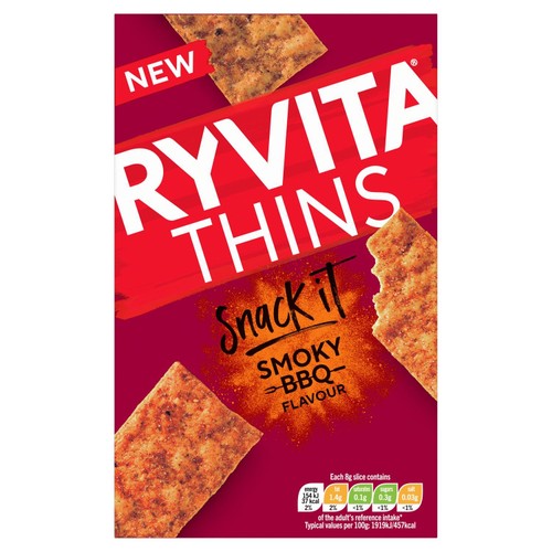 Ryvita Snack It Thins Smoky BBQ Flatbread Snacks