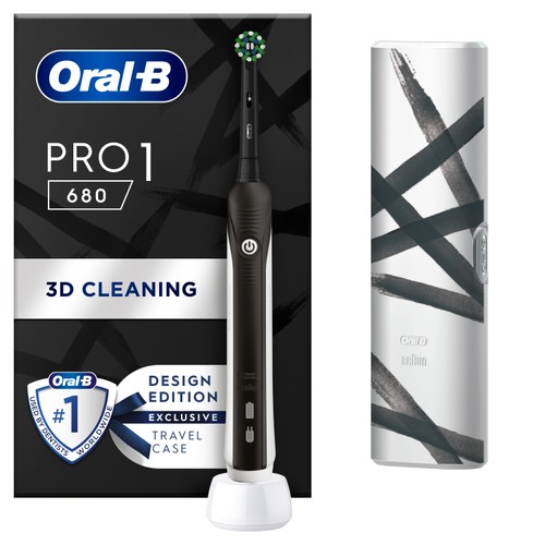 Oral B Pro 1 680 Striking Cross Action Black Electric Toothbrush