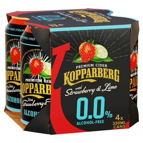 Kopparberg Alcohol Free Strawberry & Lime Fruit Cider Cans