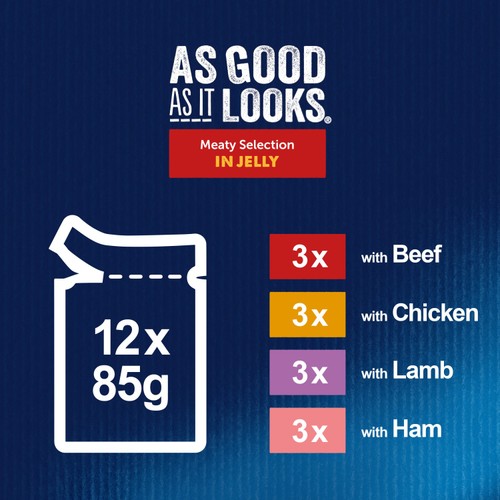 FELIX As Good As it Looks Meaty Selection in Jelly Wet Cat Food 12x85g thumbnail 3