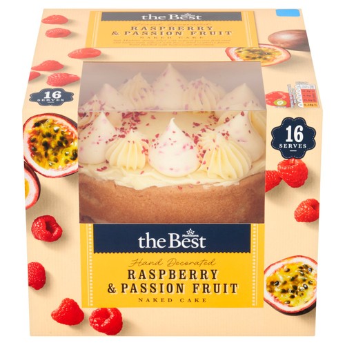 Morrisons The Best Raspberry & Passion Fruit Naked Cake Serves 16