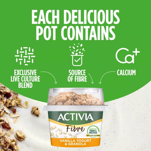 Activia Vanilla & Granola Breakfast Pot With Spoon 165g thumbnail 3