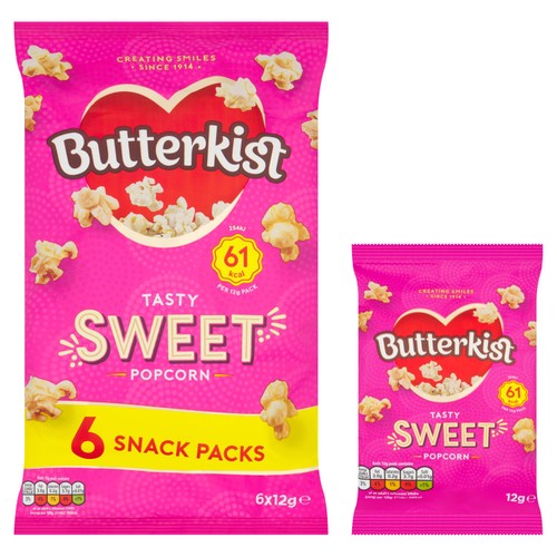 Butterkist Sweet Popcorn 6 x 12g thumbnail 2