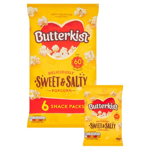 Butterkist Sweet & Salty Popcorn 6 x 12g thumbnail 2