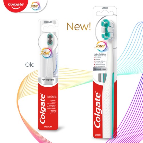 Colgate Total Foaming Clean Medium Manual Toothbrush thumbnail 3