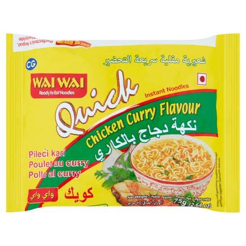 Wai Wai Chicken Curry Flavoured Noodles 75g