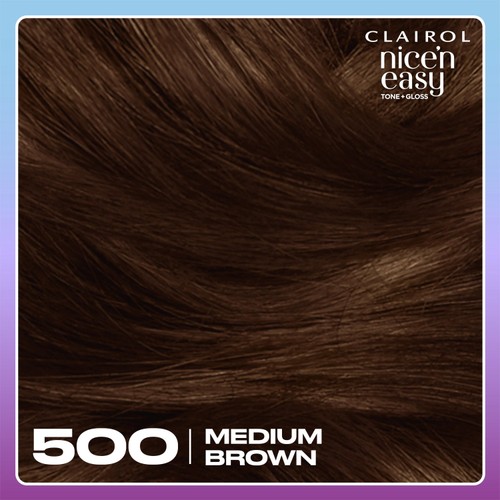 Clairol Nice'n Easy Tone+Gloss Semi Permanent Hair Dye 500/765 Medium Brown thumbnail 2