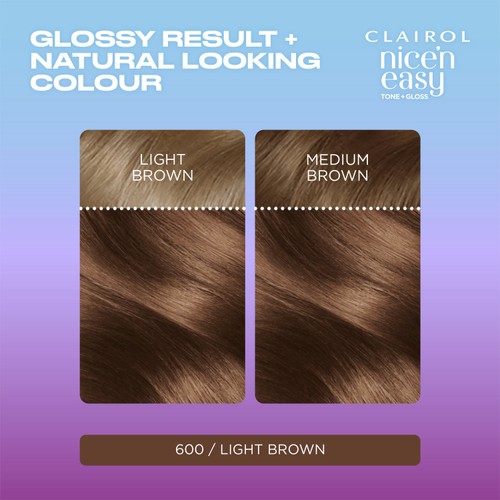 Clairol Nice'N Easy Tone+Gloss Semi Permanent Hair Dye 600/755 Light Brown thumbnail 4