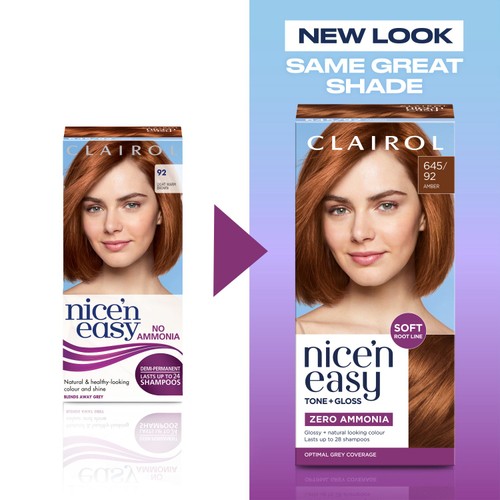 Clairol Nice'N Easy Tone+Gloss Semi Permanent Hair Dye - 645/92 Amber thumbnail 5
