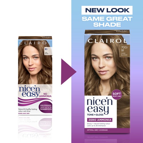 Clairol Nice'N Easy Tone+Gloss Semi Permanent Hair Dye - 700/91 Dark Blonde thumbnail 5
