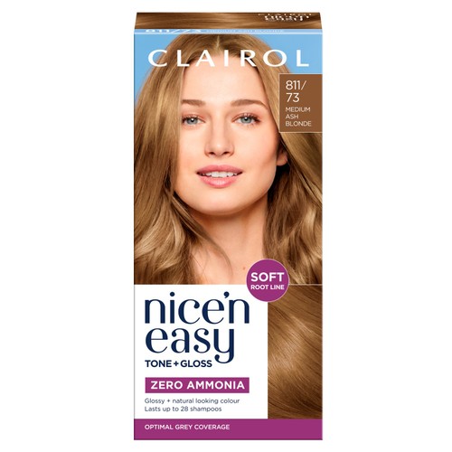 Clairol Nice'N Easy Tone+Gloss Semi Permanent Hair Dye 811/73 Ash Blonde