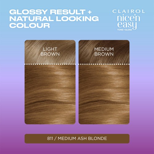 Clairol Nice'N Easy Tone+Gloss Semi Permanent Hair Dye 811/73 Ash Blonde thumbnail 4
