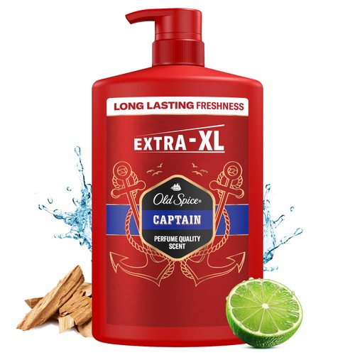 OLD SPICE SHOWER GEL AND SHAMPOO CAPTAIN 1 L