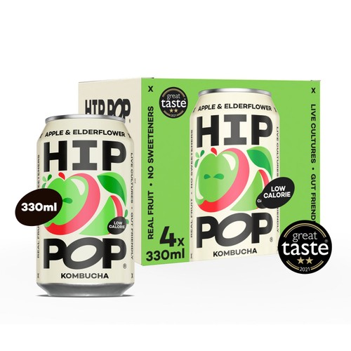 Hip Pop Apple & Elderflower Kombucha