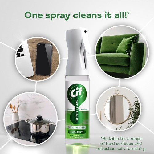 Cif Infinite Clean All in One Cleaner Spray Lime & Lemongrass 280ml thumbnail 3