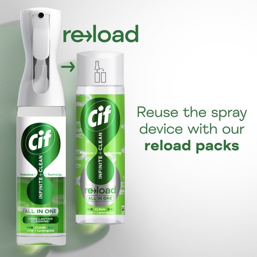 Cif Infinite Clean All in One Cleaner Spray Lime & Lemongrass 280ml thumbnail 4