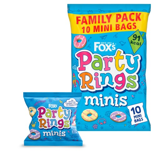 Biscuits Party Rings Minis 10 Snack Bags