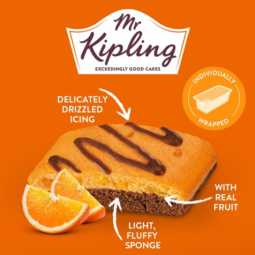 Mr Kipling Lunchbox Milk Chocolate Orange Cake Slices 4 Pack thumbnail 3