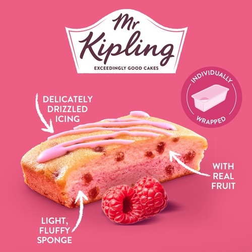 Mr Kipling Lunchbox Raspberry Cake Slices 4 Pack thumbnail 3