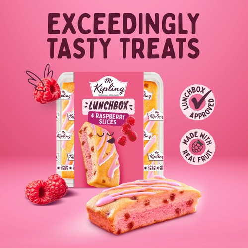 Mr Kipling Lunchbox Raspberry Cake Slices 4 Pack thumbnail 4