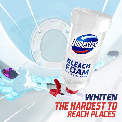 Domestos Bleach Foam Toilet and Bathroom Cleaner Spray 450ml thumbnail 2