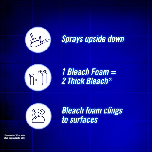 Domestos Bleach Foam Toilet and Bathroom Cleaner Spray 450ml thumbnail 3
