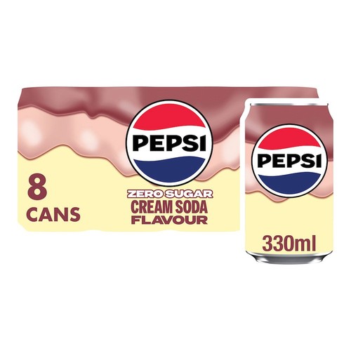 Pepsi Zero Sugar Cream Soda Flavour 8x330ml
