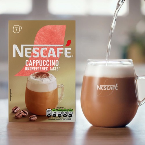 Nescafe Cappuccino Unsweetened Instant Coffee 7 Sachets  thumbnail 2