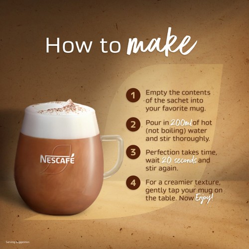 Nescafe Cappuccino Unsweetened Instant Coffee 7 Sachets  thumbnail 4