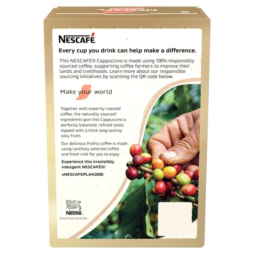 Nescafe Cappuccino Unsweetened Instant Coffee 7 Sachets  thumbnail 5