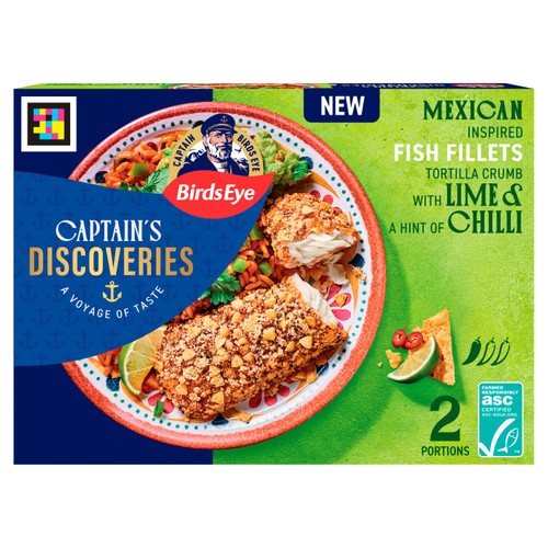 Birds Eye 2 Tortilla Crumb Mexican Inspired Fish Fillets 220g