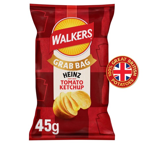 Walkers Heinz Tomato Ketchup Grab Bag Crisps 45g