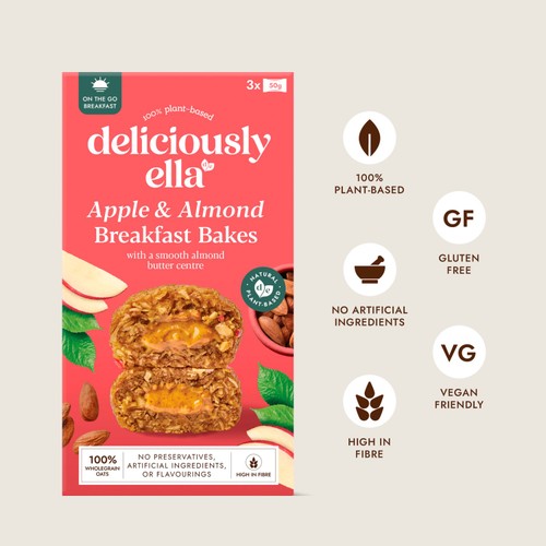 Deliciously Ella Apple & Almond On-the-Go Breakfast Bakes Multipack 3x50g thumbnail 3