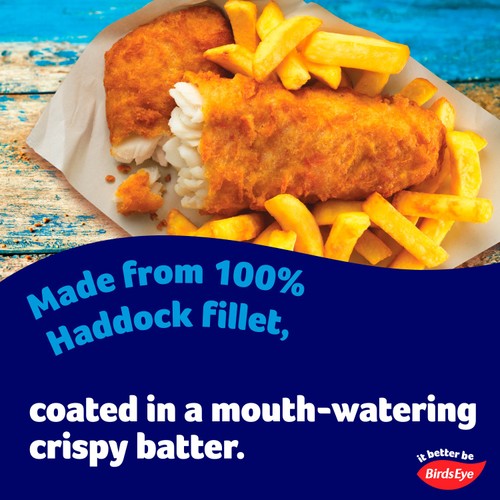 Birds Eye 4 Battered Haddock Fish Fillets 400g thumbnail 2