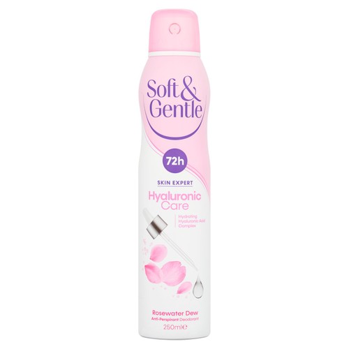 Soft & Gentle Hyaluronic Care Rosewater Dew 72h Deodorant 250ml