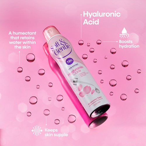 Soft & Gentle Hyaluronic Care Rosewater Dew 72h Deodorant 250ml thumbnail 4
