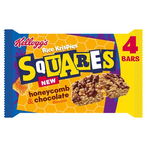 Kellogg's Rice Krispies Squares Honeycomb & Chocolate Cereal Bars 4x33g thumbnail 2